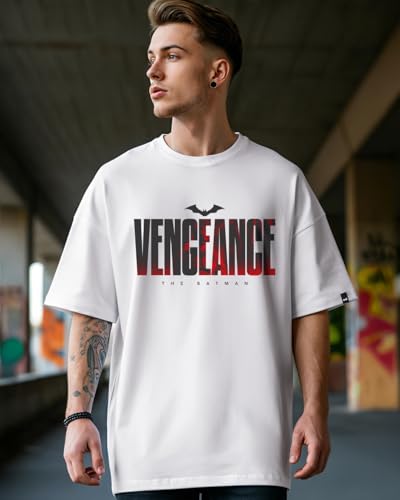 Image of Bewakoof Men's Typography 100% Cotton T-Shirt - Oversized Fit, Round Neck, Half Sleeves