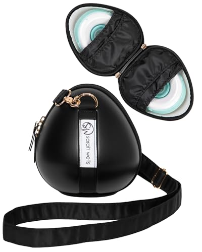 Image of Sarah Wells Milkwear Pump Case for Wearable Breast Pumps – Hard Shell Protective Storage with Flat Bottom & Strap Options – Fits Most Wearables – Compact Pumping Organizer for Travel, Work (Black)