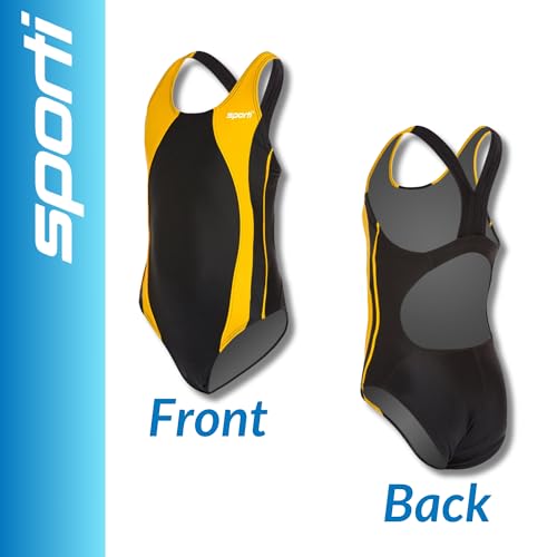 Image of Sporti Wide Strap Athletic One Piece Swimsuit for Women - Graphic Design Pattern - Swim Team Bathing Swimsuit for Competiton