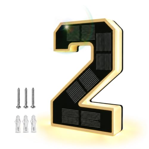 ISUNMEA 5" Solar House Number Lights for Outside, Modern Led Address Signs