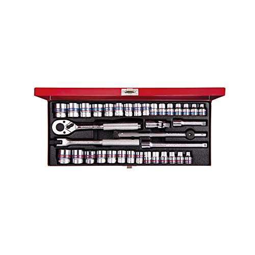 king tony Cofre Vasos 3/8" Bi-Hexagonales - 36Pzas