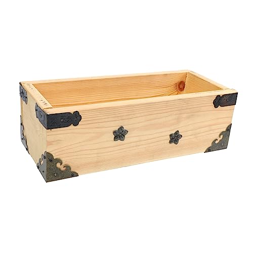 HEMOTON Pot De Fleurs Rectangulaire Bois pour Balcon Pot De Fleurs Rétro Bois Support De Rangement pour Plantes