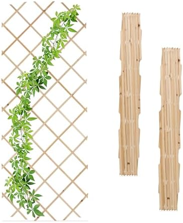 Lot De 3 Tuteurs à Tomates Extensibles En Bois - Pour Plantes Grimpantes, 180x60 Cm, Jardin, Balcon, Marron