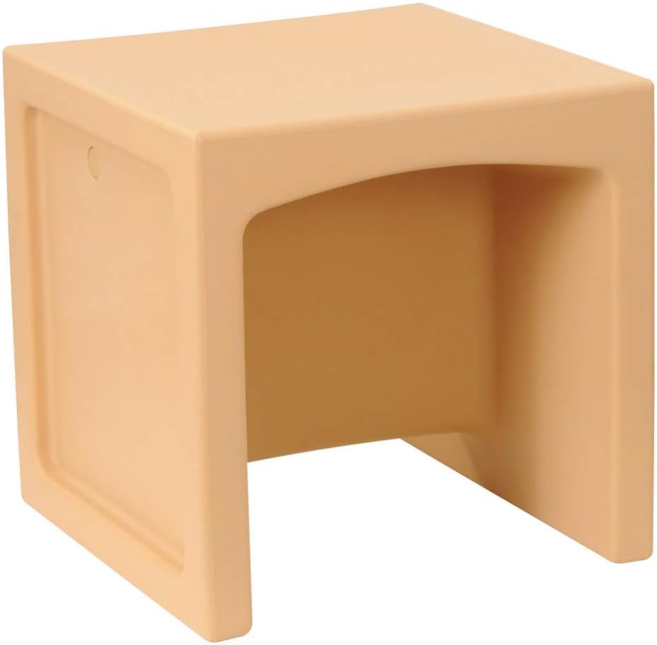 Kaplan Early Learning Versatile Comfortable Natural Cube Chair for Toddlers - Kids Lightweight, Waterproof, Reversible Seat