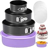 Springform Pan Set of 3 Leakproof Spring Form Pan for Cheesecake, Nonstick 4 7 9 Inch Cheesecake Pan with Silicone Protector, Springform Cheese Cake Pans Sets for Baking with 50Pcs Parchment Paper