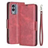 Laybomo Cover per Nokia X30 Custodia in Pelle per Nokia X30 Cover Custodia Portafoglio Porta con Carte di Credito, Antiurto Custodia in Silicone per Nokia X30, Rosso