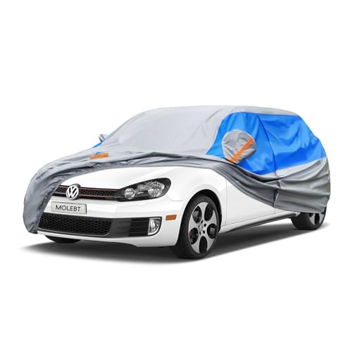 Image of Hatchback Car Cover Waterproof All Weather for Automobiles, Universal Fit Ford Focus, VW Golf, Honda Fit, Chevy Spark, Hyundai Veloster, Mini Clubman /Hardtop etc (for Hatchback 178x72x59 in)