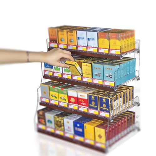 Vitrina de acrílico para cigarrillos de 2 a 5 niveles con empujador 2