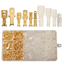 Feggizuli 480pcs Male and Female Spade Connectors Kit With Insulating Sleeve - 2.8mm, 4.8mm, 6.3mm Crimp Terminals for Electrical Wiring