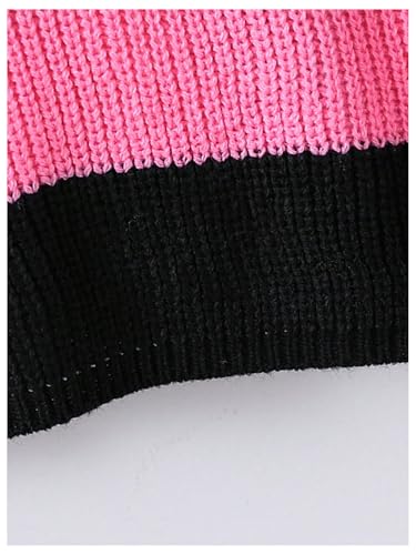 Image of BEAUDRM Girl's Cute Bow Sweater Crew Neck Long Sleeve Drop Shoulder Loose Pullover Tops