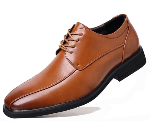DADAWEN Men's Square Toe Business Dress Shoes Classic Lace Up Formal Oxford Shoes