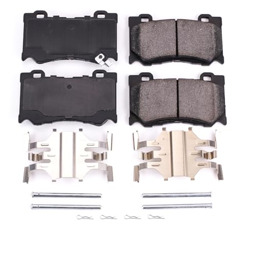 Image of PowerStop Front Brake Pads for Infiniti FX50 2009-13 |G37 2008-13 |M35h 2012-13 |M37 2011-13 |M56 2011-13 |Infiniti Q50 2014-24 - Z17 Ceramic Brake Pads with Installation Hardware, 17-1346