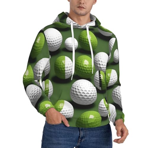 Pull imprimé balle de golf noir XXL sweat en polyester résistant avec grande poche