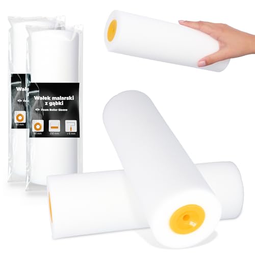 2x Rodillo Espuma 25 cm Pintura Barniz Laca Superficies Lisas Paredes Muebles Acabado Homogéneo Secado Rápido Uso Cómodo Perfecto Reformas Decoración Hogar