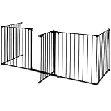 【Hochwertiges Material und gute Verarbeitung】Das Kaminschutzgitter ist aus pulverbeschichtetem Eisen, robust und langlebig. Mit der abgerundeten Kante integriert sich das Absperrgitter optisch in den Wohnbereich.