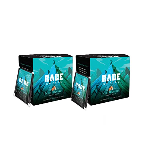 Image of RAGE COFFEE - 3.25 Gms X 10 Sachet Shots Irish Hazelnut - Premium Arabica Instant Coffee (Pack Of 2), Powder
