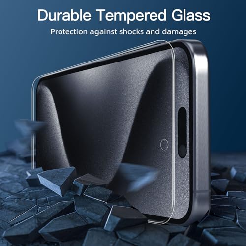 Image of NEW'C 3 Pack Privacy for iPhone 15 Pro, iPhone 15 Screen Protector (6.1 inch), Balanced 35-Degree Privacy Angle with Eye Protection, Ultra Durable 9H Hardness, Bubble-Free