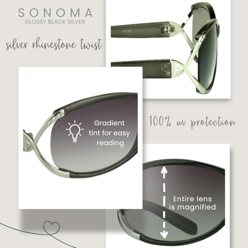 proSPORT Womens Reading SunGlasses Readers LIGHT Tinted Rhinestones Metal NOT BIFOCAL4