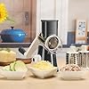 Cambom Rotary Cheese Grater Hand Crank Cheese Shredder for Fresh Cheese, Vegetable, Nuts,Non-slip Suction Base, Free Cleaning Brush Three Blades, Black #1