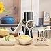Cambom Rotary Cheese Grater Hand Crank Cheese Shredder for Fresh Cheese, Vegetable, Nuts,Non-slip Suction Base, Free Cleaning Brush Three Blades, Black