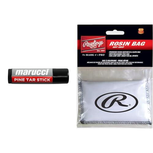 Marucci Pine Tar Stick and Rawlings Small Rosin Bag Grip Bundle