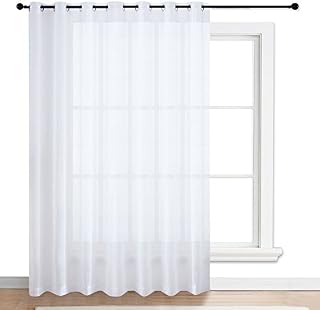 NICETOWN Patio Door Sheer Curtain - Vertical Voile Drape, Extra Wide Curtain Panel