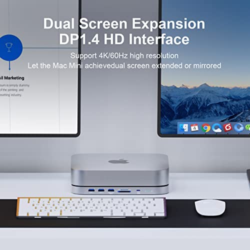 Image of Hagibis USB-C Hub with Dual Hard Drive Enclosure, Type-C Docking Station for Mac Mini M1 with 2.5inch SATA, M.2 NVMe NGFF, 4K@60Hz DP1.4, USB 3.1 Gen2, 10Gbps USB-C, SD /Micro SD (MC25 Pro DP)