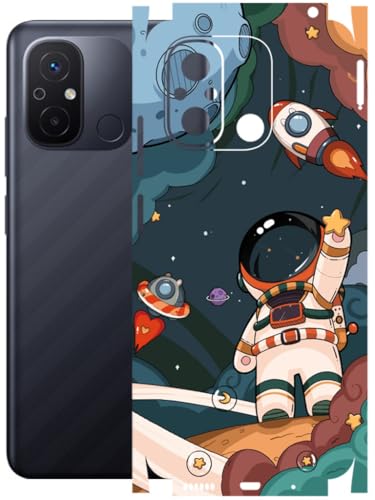 Image of AtOdds - Full Body Back Screen Guard Protector Film - Lamination Wrap Skin Sticker Compatible with REDMI 12C | Scratchproof Matte Finish (Space)