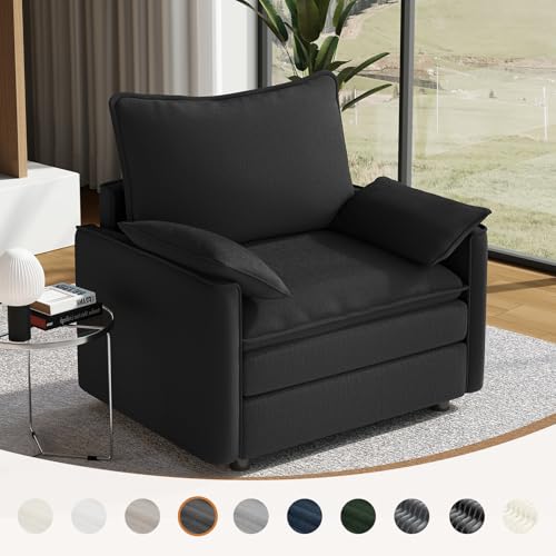 Vesgantti 40" Cloud Couch, Deep Seat Single Sofa, Black - image 5