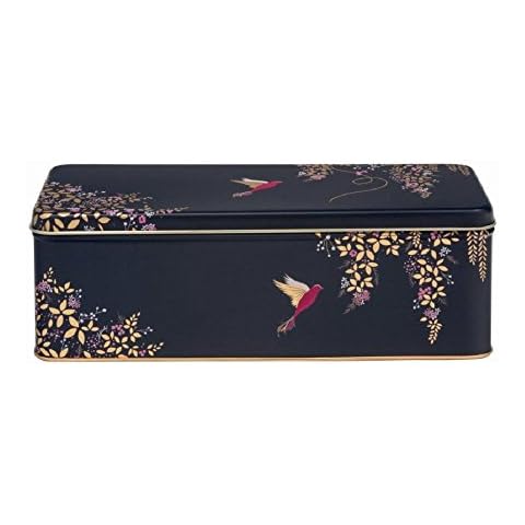 Sara Miller - Dark Blue Bird Long Deep Rectangular Tin Cover