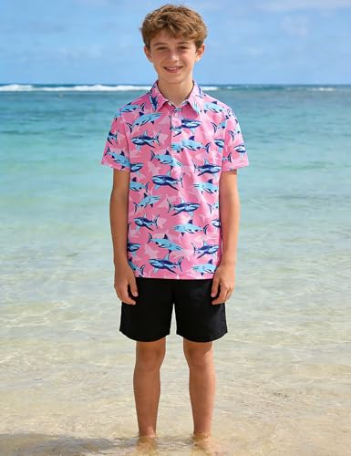 Cuddomper Boys Polo Hawaiian Shirt Size 5-6 Short Sleeve Golf Clothes - image 2
