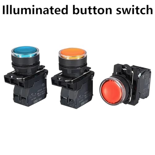 Bouton-poussoir momentané étanche KLVN avec LED bleue 24V - 2