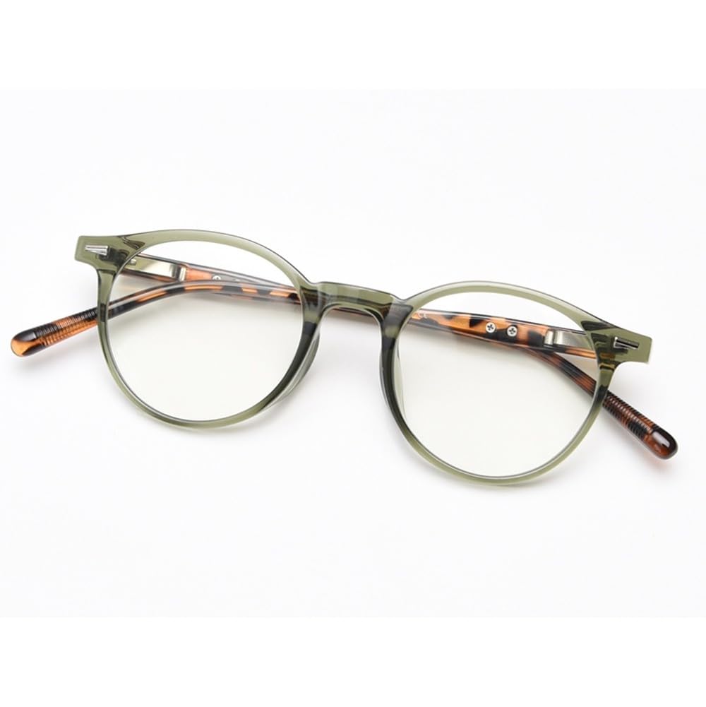 occhiali da vista rotondi montatura uomo lenti trasparenti uomo verde grigio occhiali da vista per donna acetato cerniera a molla donna