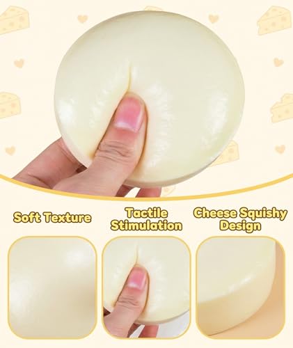 Image of 2Pcs Cheese Squishy, Taba Squishy, Dumpling Squishy-Stretchy Food-Shaped Sensory (yellow1)