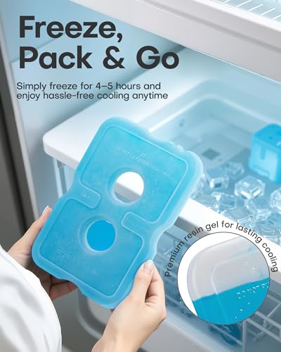 HOTOR Reusable Ice Packs for Cooler & Lunch Boxes – Slim, BPA-Free, Leakproof Gel Packs for Lunch Bag, Cooler Backpack & Travel Food Storage (4 Packs) - Image 3