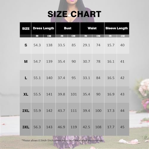 Image of Plus Size Maxi Dress for Women V Neck 3 /4 Sleeve Wrap Dress Plum XL | Plum Floral Women's Maxi Dress for Mother's Day Wedding Women's Day