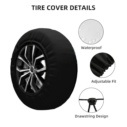 Image of Halloween Spare Tire Cover Black Cat Tire Cover Universal Wheel Protectors Wheel Covers for Rv Camper Travel Trailer SUV Truck 17 Inch