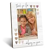DUXMNAMG Thank You Teacher Gifts 4x6 Picture Frame, Teacher Appreciation Gift, Gifts from Students Photo Frame, Thanks for Helping Me Grow Picture Photo Frames for Desk Decor