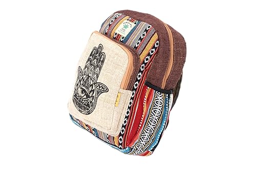 Unique Hand Print Mini Hemp Backpack Small Back Pack Hippie Bag Pack Festival Bag Pack 100% Hemp|100 VEGAN| FAIR TRADE | Handmade with Love