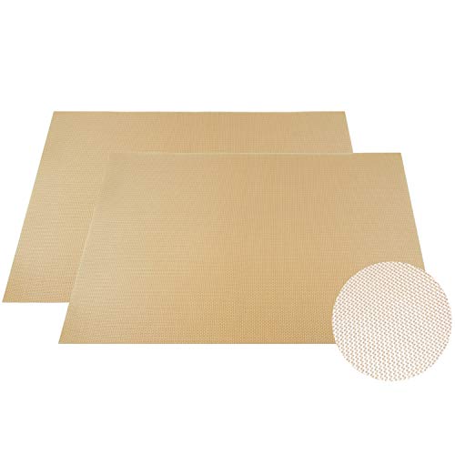 Pritogo Lot de 2 Tapis de Cuisson en Silicone Fibre de Verre pour Cuisson à Long Terme 42 x 30 cm sans BPA 40 °C à 240 °C, revêtement Anti-adhésif pour Pizza, gâteaux, pâte, Viande