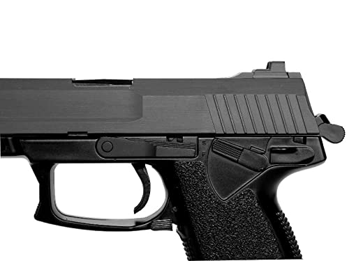 2EAGLE Pistola Airsoft MK23 con silenziatore Finto-Modello a Molla-modalità Fuoco/sparo Manuale-Colore: Nero e Grigio-Potenza 0,5 Joule