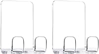 JWCE Acrylic Razor Holder Hooks - Strong Adhesive No-Drill Organizers for Razors, Towels, Plugs in Bathroom & Kitchen (2 Pack)