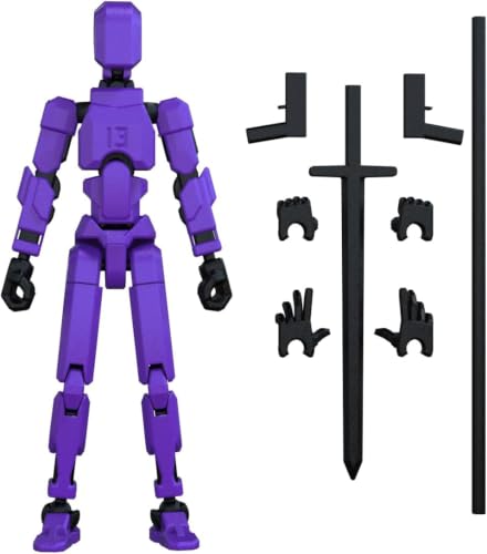 Image of DOOZLE T13 Action Figures, Assembly Completed 3D Printed Dummy Nova Titan Lucky 13 Figures, Multi-Jointed Movable Robot Toys for Display, Drawing & Desk Decor (1, Purple)