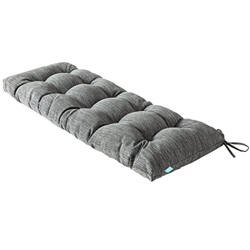 Image of QILLOWAY Outdoor Bench Cushion - 51x18x4 Inch Waterproof Patio Bench Cushion, Durable Bench Cushions for Outdoor Furniture, Replacement Outdoor Bench Cushions for Garden, Deck,Charcoal Grey, Black