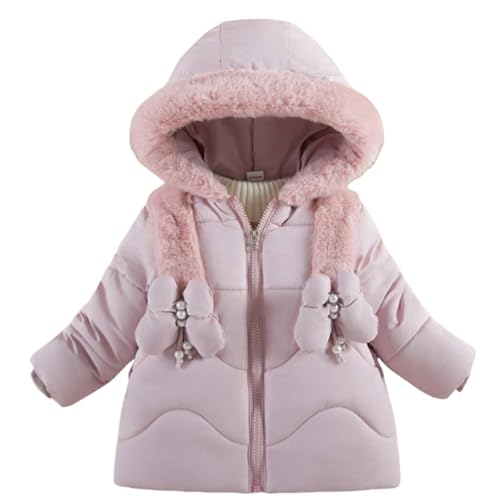 Girls Long Coat Winter Warm Jacket Thickened Thermal Insulated Hooded Windproof Fashion Outerwear (RD1, 12-18 Months)