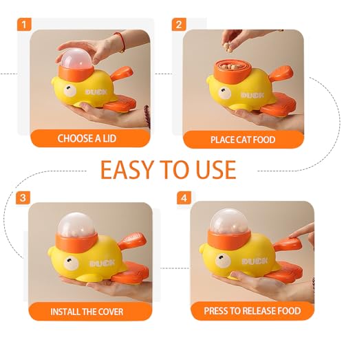 Image of Cat & Small Dog Interactive Treat Dispenser Toy, 2-in-1 Duck Shaped Slow Feeder, Mentally Stimulating Puzzle Toy, Reduces Bloating Anti-Gulping for Indoor Pets