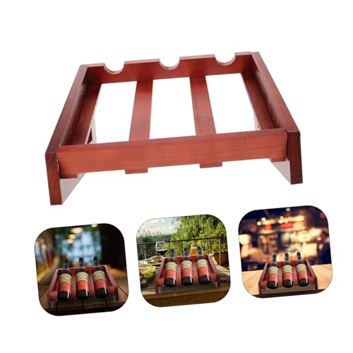 Soporte de vino de madera compacto para mesa miniatura 4