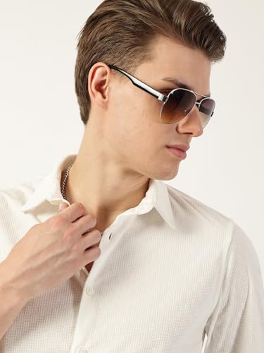 Image of Thomas Scott Men's | Solid | Textured Fabric | Full Sleeve | Slim Fit | Polyester-Blend | Spread Collar | Casual Shirt