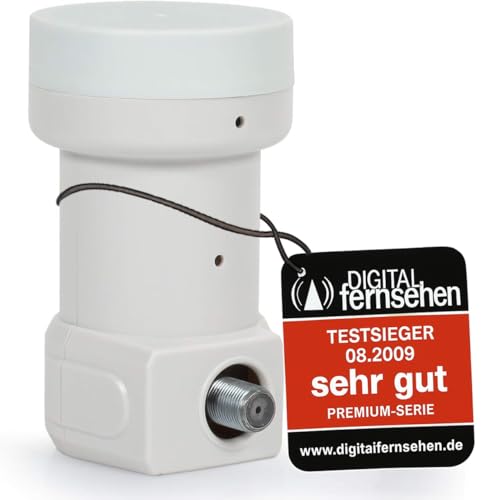 RED OPTICUM 04H Single LNB – Digital LNB 1-Fach mit LTE Filter, 0.1dB Rauschmaß und Wetterschutz, Full HD - 4K UHD - Sat-LNB 1 Teilnehmer für Satellitenschüssel Satelliten TV (weiß)