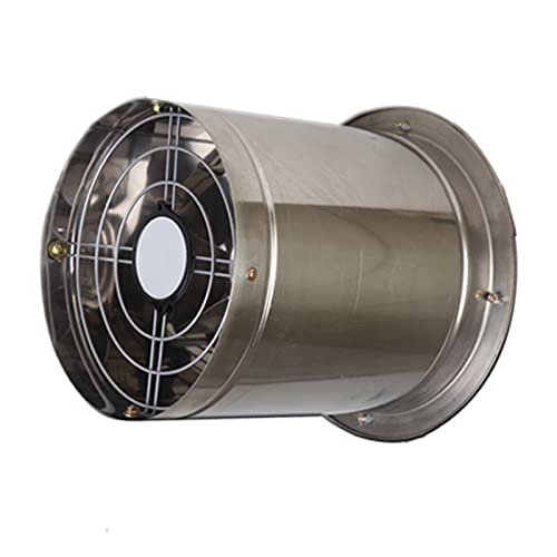 Ventilador de extracción cilíndrico de acero inoxidable, potente ventilador para cocina, doble lado con rejilla protectora, ventilador empotrado de un solo lado de 11 pulgadas miniatura 1
